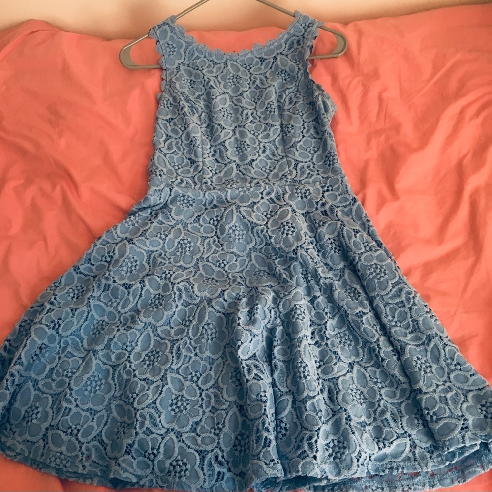 Blue A-Line Lace dress